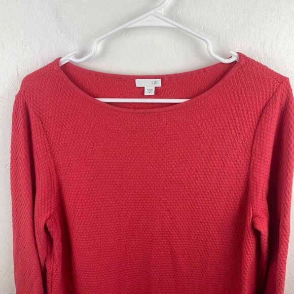 J. Jill Coral Oversized Tunic Style Knit Sweater Sz M Cotton Viscose Rayon Nylon - Picture 6 of 10